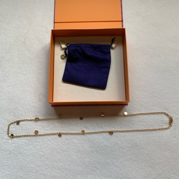 Tory Burch Gold Logo Charm Necklace - Picture 3 of 5